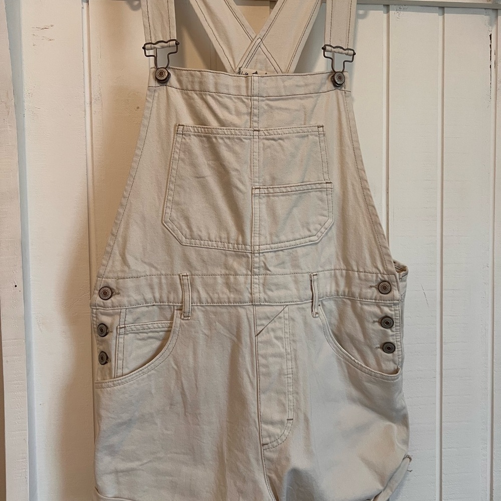 We The Free Off-White Denim Overalls (shorts)